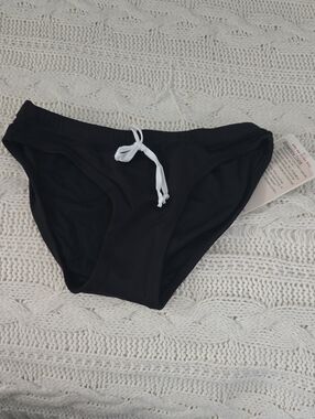 Epic lululemon athletica Black Bikini Bottom with White Drawstring 4